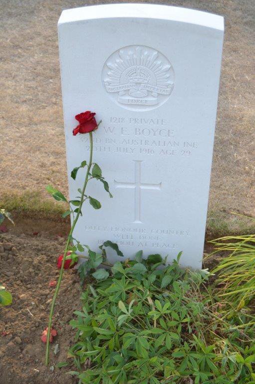 2018 07 19 Fromelles Dedication - 0499 Headstone Pte W Boyce.jpg