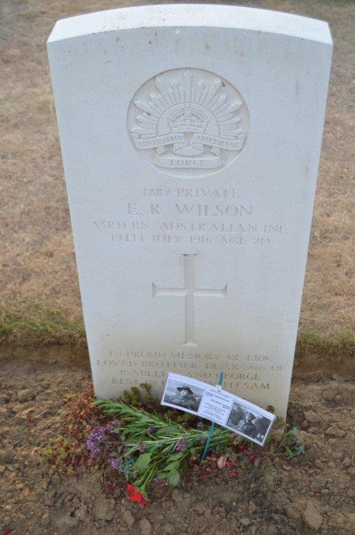 2018 07 19 Fromelles Dedication - 0706 Headstone Pte E Wilson.jpg