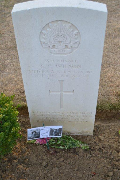 2018 07 19 Fromelles Dedication - 0707 Headstone Pte S Wilson.jpg