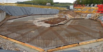 The start of building the Museum of the Battle of Fromelles, in 2012.